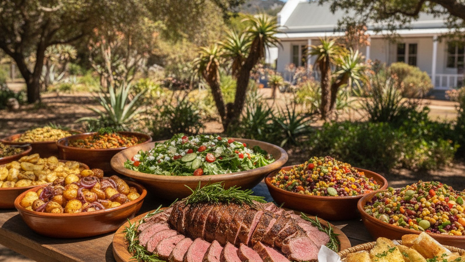 Spit braai packages whole lamb with roast potatoes Cape Town